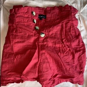 Red paper bag shorts